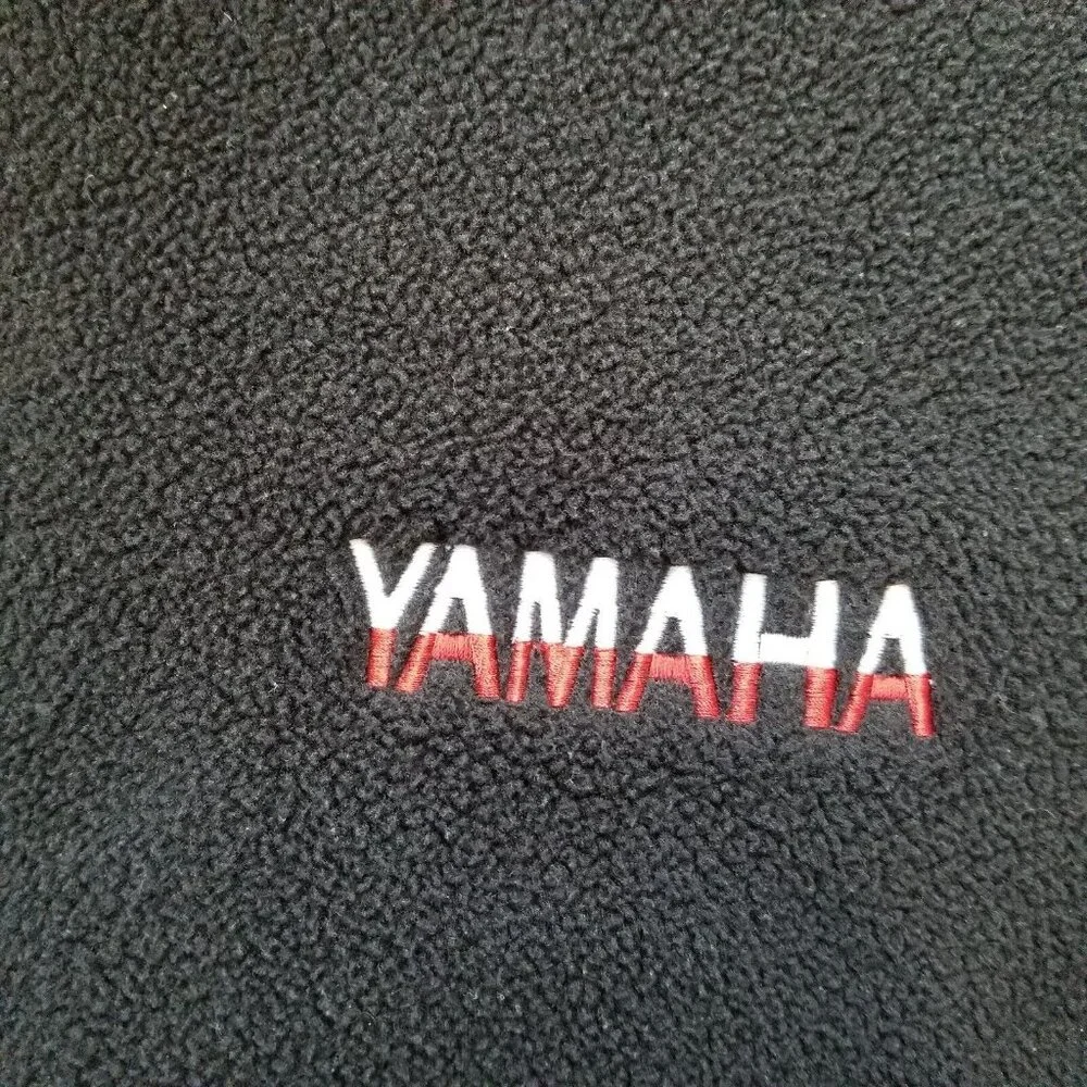 ✅ Mens 2XL/NO SIZE TAG VTG 90s Yamaha Black Fleece Pullover Sweatshirt 1/4 Zip - Picture 8 of 11